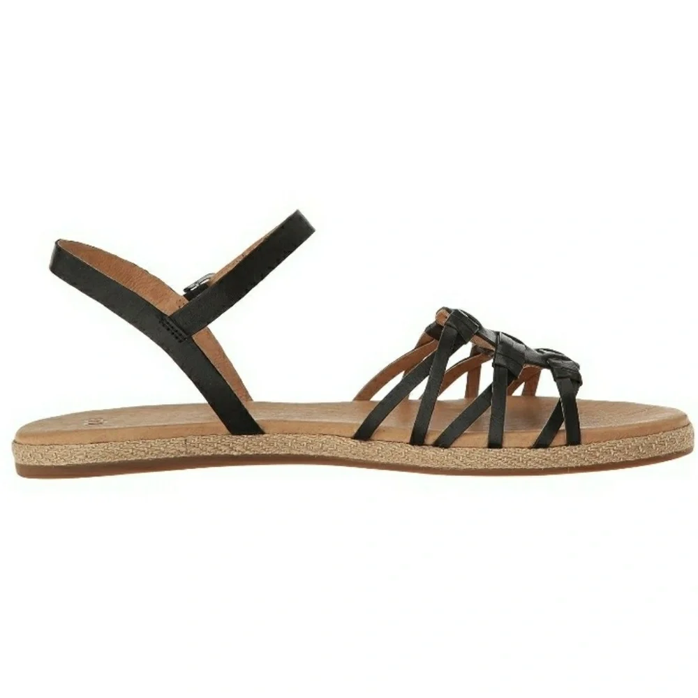 UGG Black Leather Strappy Ankle Sandals Size 11: GOOD CONDITION - Picture 3 of 8